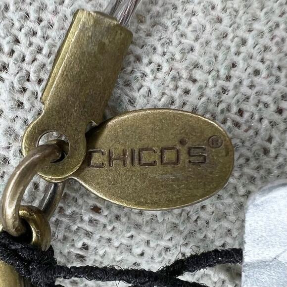 Chico's Gold Tone Multi Strand Wire Beaded Necklace Made in USA - Picture 5 of 7